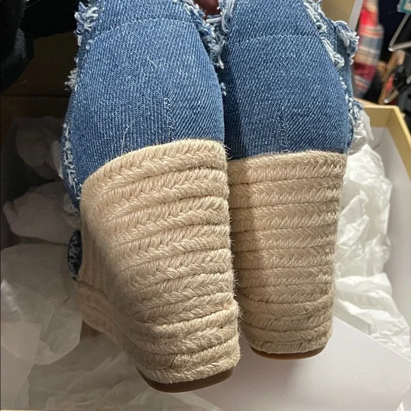Michael Kors Denim Blue Espadrille Wedges - Picture 4 of 9